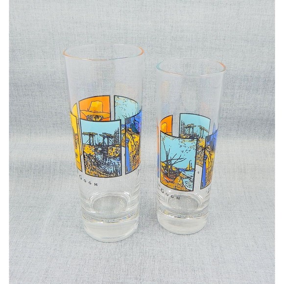 Spirits by Vincent Van Gogh Tall Shot Glasses Artwork Barware Drinkware Set of 2 - Picture 5 of 10